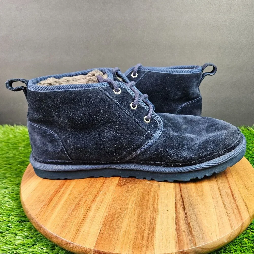 UGG Boots Neumen Chukka Mens 11 Navy Blue Lace Up Casual Ankle Top SN 3236